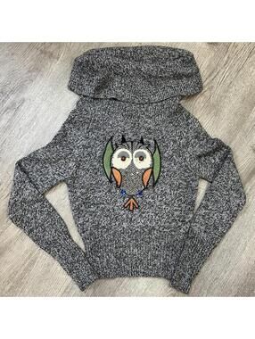 Jorya Alpaca Wool Owl Turtleneck Sweater